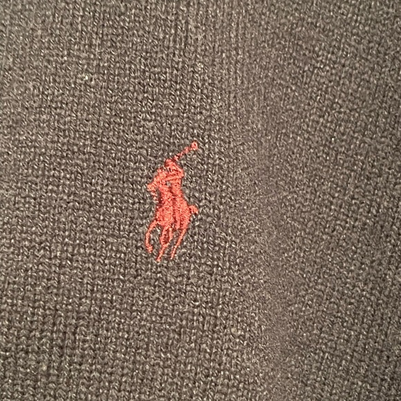 Vntg.Polo Ralph Lauren Blue Label Lambs Wool Collar  Sweater Large Hunter Green - Picture 3 of 6